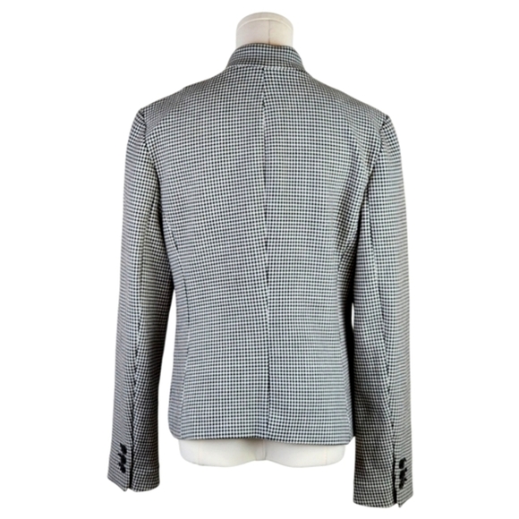 Banana Republic Houndstooth Blazer Black White Stretch Size 6 Career - Picture 6 of 11